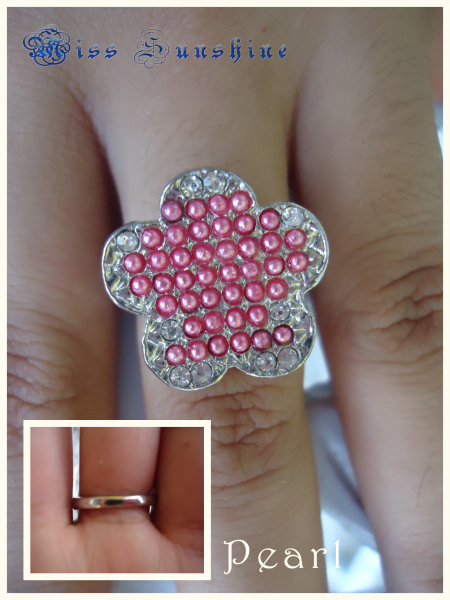 Anel Flor Pedras Rosa