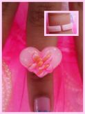 Anel Coração Com Flor Rosa