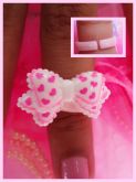 Anel Laço Branco e Pink